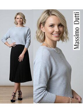 MASSIMO DUTTI, Cozy, classy pale light blue sweater